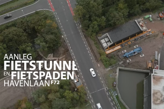 Aanleg fietstunnel en fietspaden Havenlaan F72