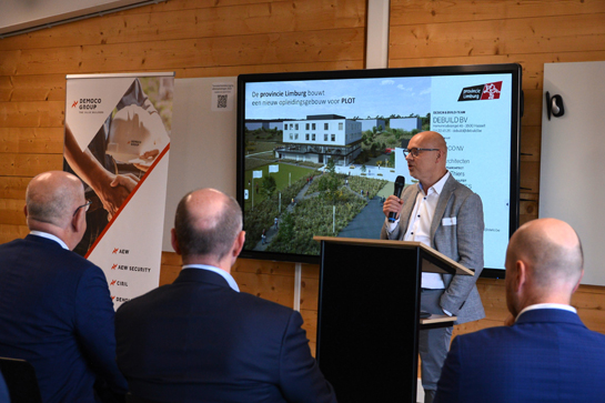Voorstelling nieuw opleidingsgebouw PLOT tijdens persconferentie/eerstesteenlegging